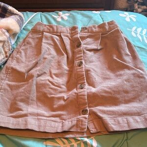 H&M Corduroy Button-Down Mini Skirt - Brown